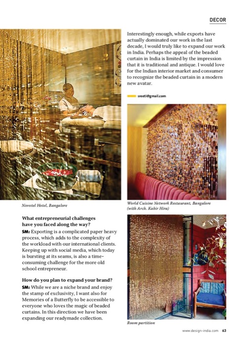 Beautiful Room Divider Memories Of A Butterfly Magazine Feature Design India Magazine