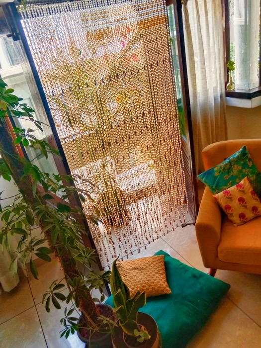 Interior Design Bead Curtain Topaz White Gold Drop Beads Curtain