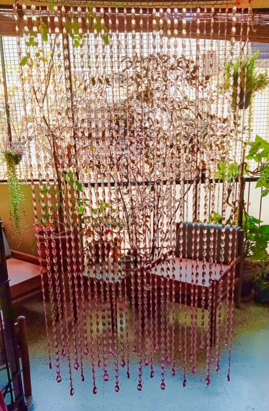 Interior Design Pink Gold Crystal Beaded Curtain Sophisticated Divider For Open Dining Concepts