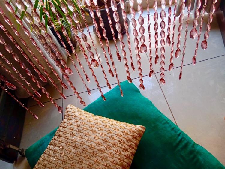 Interior Design Pink Gold Crystal Beaded Curtain Door Beaded Curtain