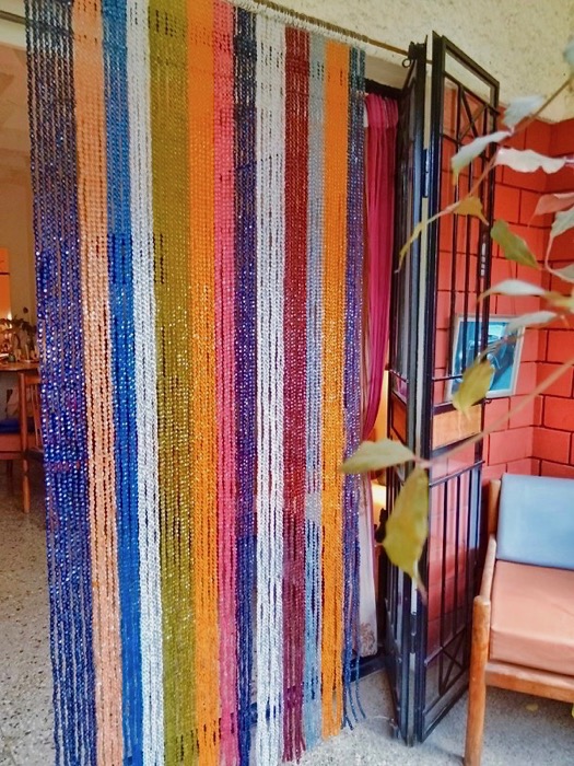 Contemporary Beaded Curtains Bamboo Divider