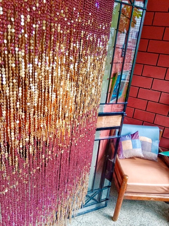 Living Room Bead Curtains Interior Design Sitting Area Crystal Beads Partition