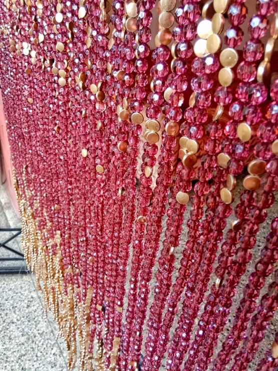 Living Room Bead Curtains Interior Design Pink Gold Ombre Beads Used In Beaded String Curtain