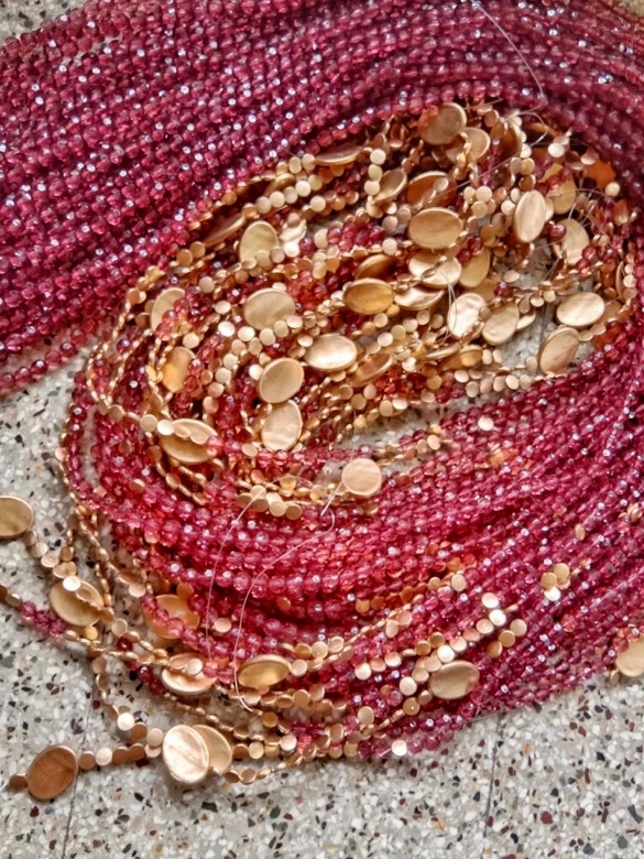 Crystal Curtains For Living Room Burnt Rose Pink Gold Drop Beads Curtain Aesthetic