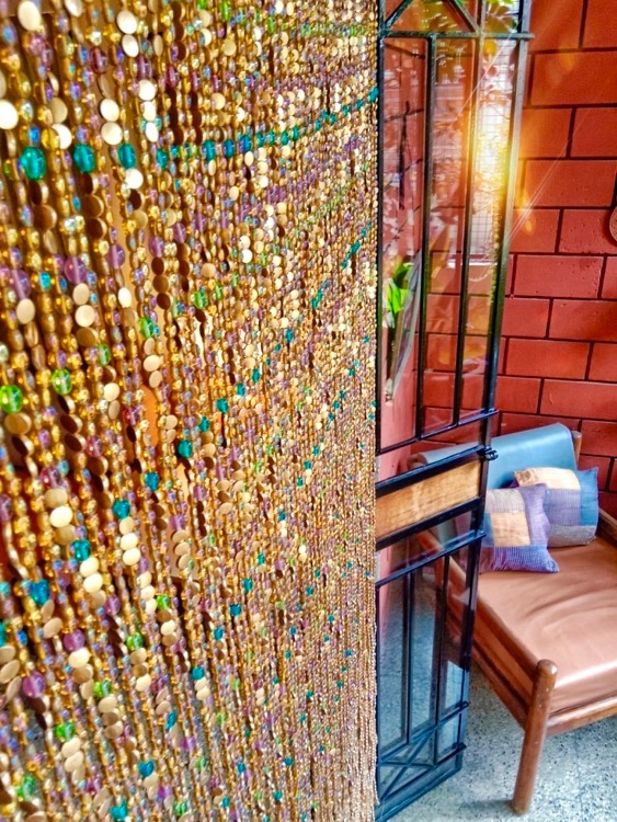 Living Dining Partition Handmade Beaded Curtain Inspired By Aurora Borealis