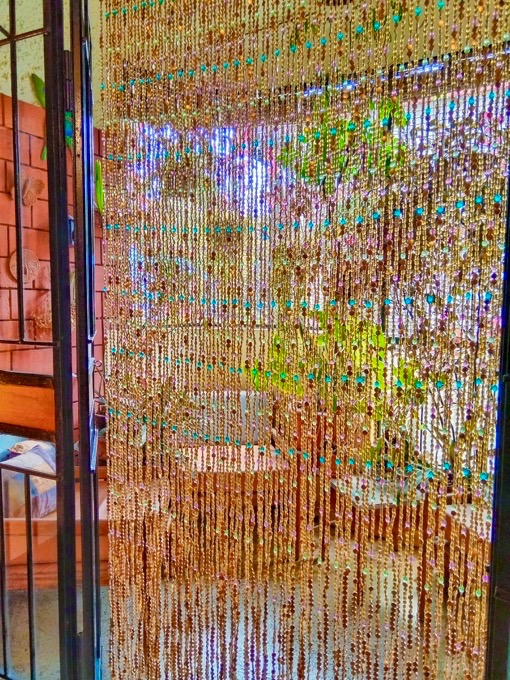 Living Dining Partition Gold Beaded Curtain