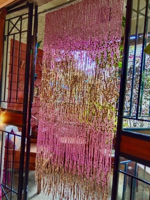 Living Room Bead Curtains Interior Design Pink Beaded Curtain