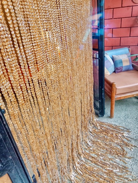 No. 1 Spa Partition Interior Design Champagne Gold Beads Curtains
