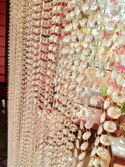 residential interior styling white crystals Room Divider