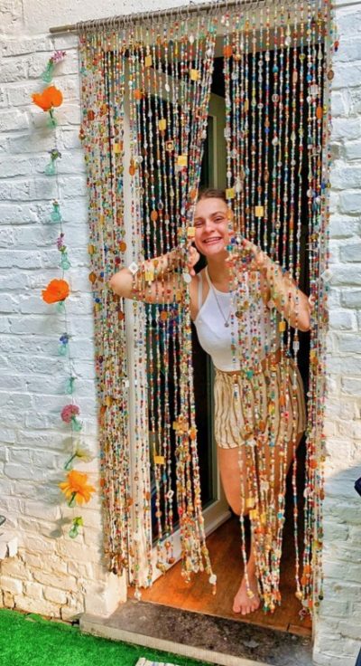Belgium home entrance doorway colorful bead curtain
