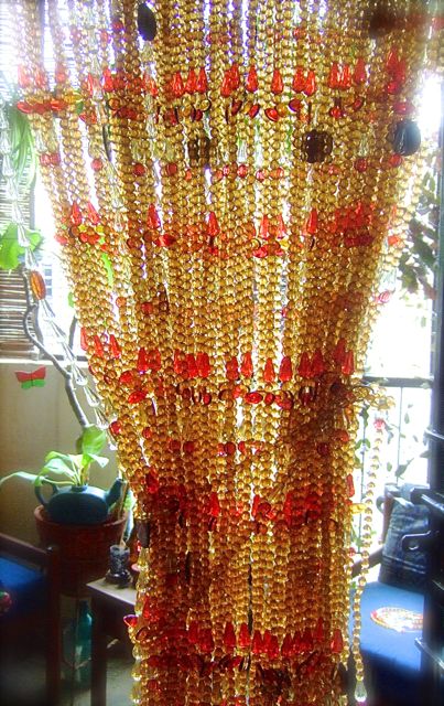 Hong Kong resident champagne red crystal bead curtain