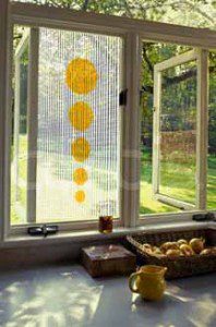 yellow white Polka Bead Curtain