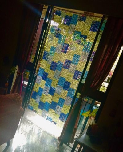 beautiful blue mosaic bead curtains for home decor