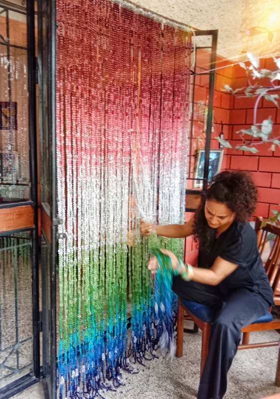 Botanical Glass Beaded Curtain For Door Buy Beaded Curtains Online