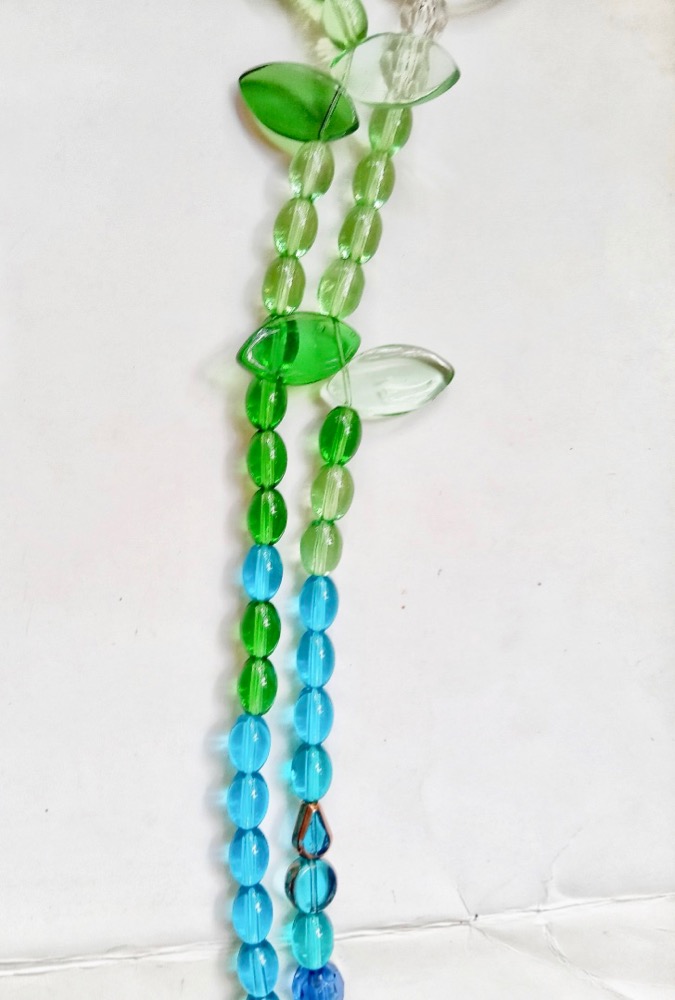 Botanical Glass Beaded Curtain For Door Glass Beads For Door Beaded Curtains