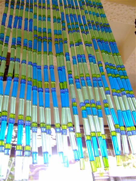 Blue Green Door Beads Curtain In Glass Blue Green Window Bead Curtain