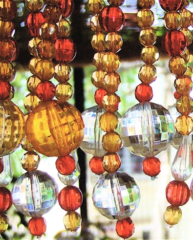 chandelier & pooja room door bead curtain