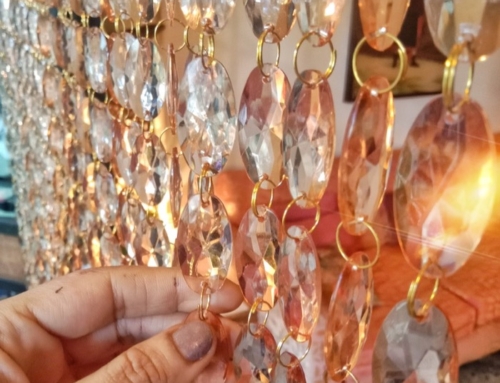 Beautiful Amber Crystal Beaded Curtain