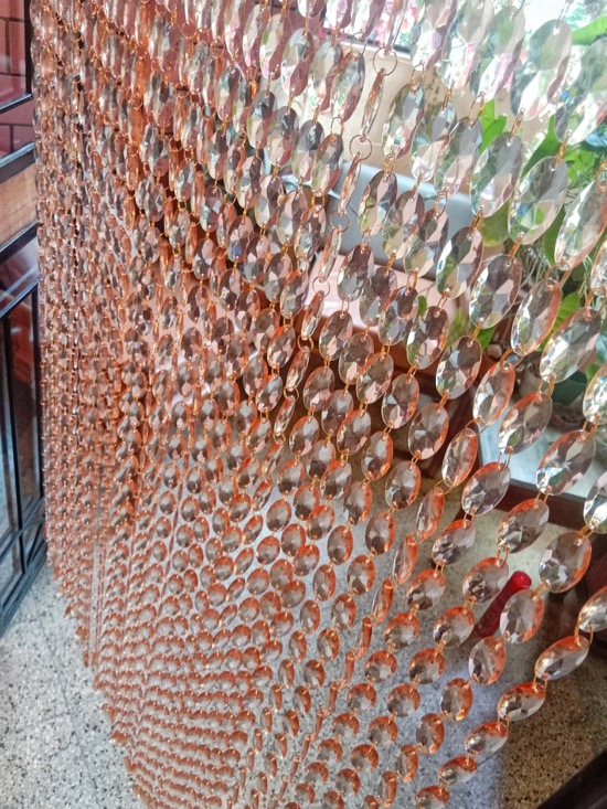 Amber Crystal Beaded Curtain Beautiful Amber Crystal Beaded Curtain For Interior Decor