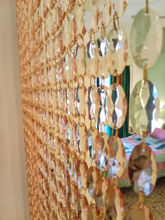 Amber Crystal Beaded Curtain Living Dining Partition Crystal Bead Curtains