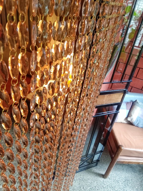 Amber Crystal Beaded Curtain Living Room Partition Screen Crystal Bead Curtain
