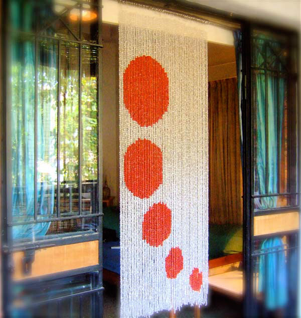 White Polka Bead Curtain White Polka Bead Curtain