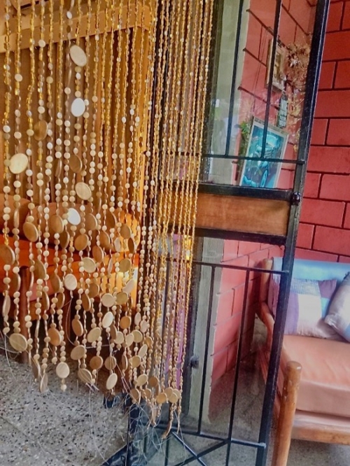 gold topaz shimmering bead curtain sale